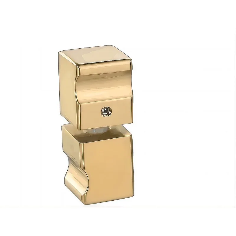 120cm Frameless Wall-to-Wall Shower Screen with U-Brackets, Brass Hinges & Square Knob Handle – Gold