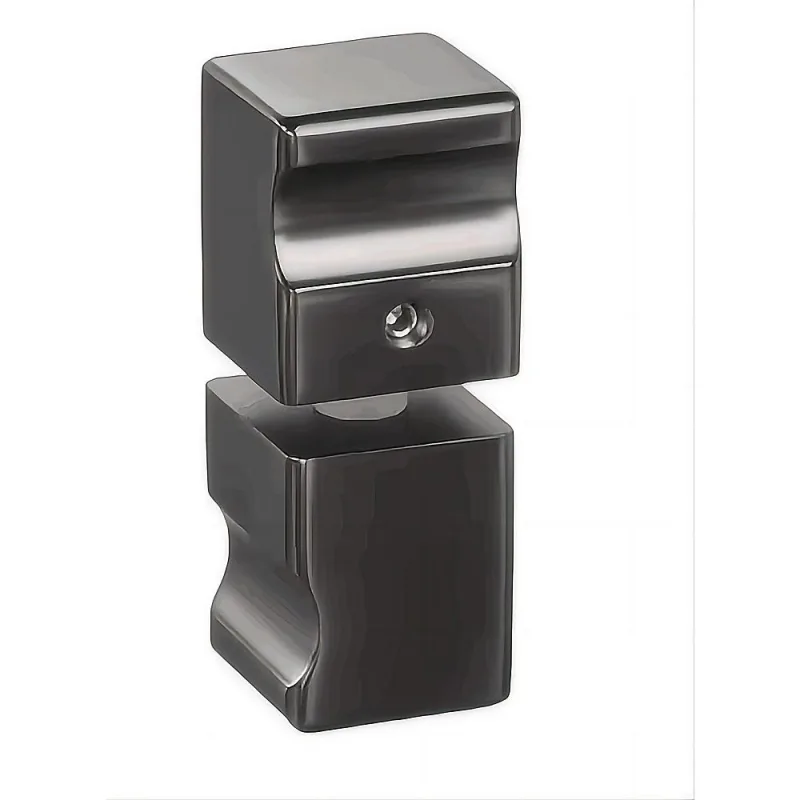 100cm Wall to Wall Frameless Shower Screen Wall Channel and Floor Channel, SS Hinges & Square Knob Handle – Gunmetal