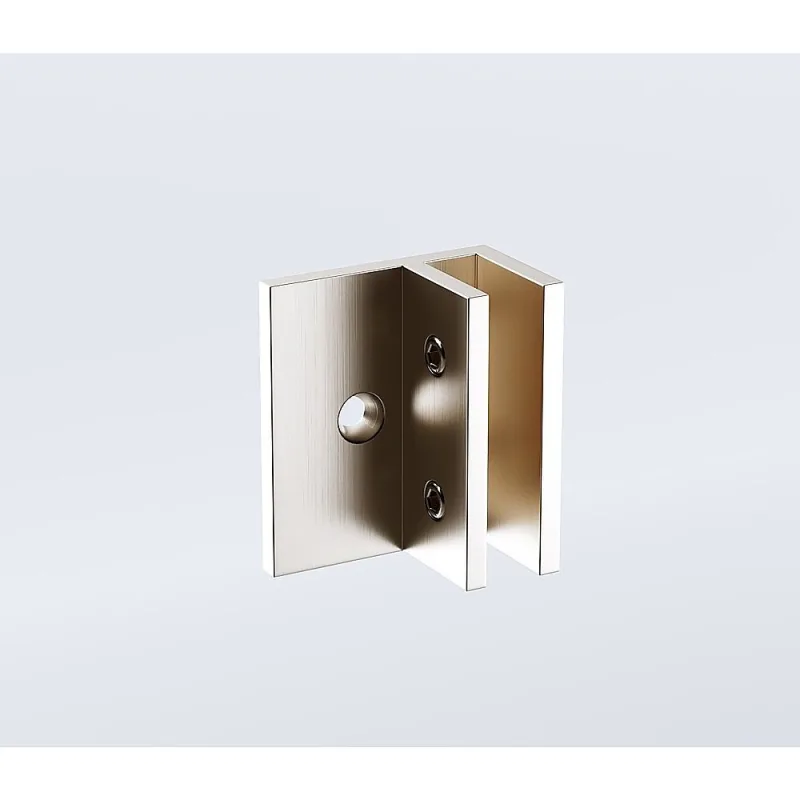 120x100cm Corner Frameless Shower Screen with F-Brackets and SS Hinges, Square Knob Handle – Nickel