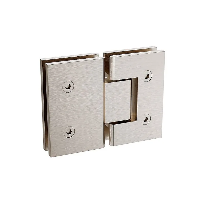120x100cm Corner Frameless Shower Screen with F-Brackets and SS Hinges, Square Knob Handle – Nickel