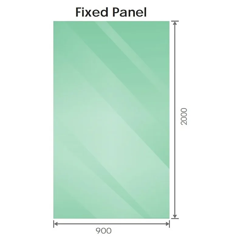 100x90cm Corner Frameless Shower Screen with U-Brackets and SS Hinges, Square Double Pull Handle – Gunmetal