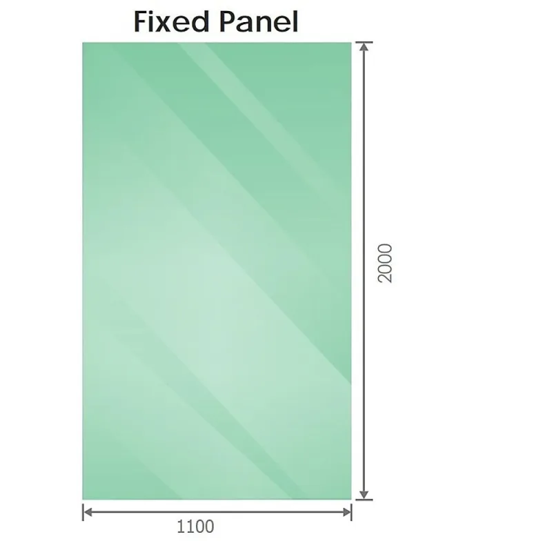 110x110cm Corner Frameless Shower Screen with Wall Channel and Floor F-Bracket and SS Hinges, Square Double Pull Handle – Gunmetal