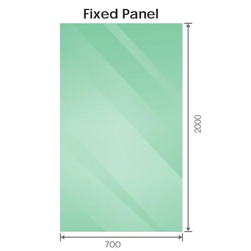 100x70cm Corner Frameless Shower Screen with F-Brackets and Brass Hinges, Square Knob Handle – Gunmetal