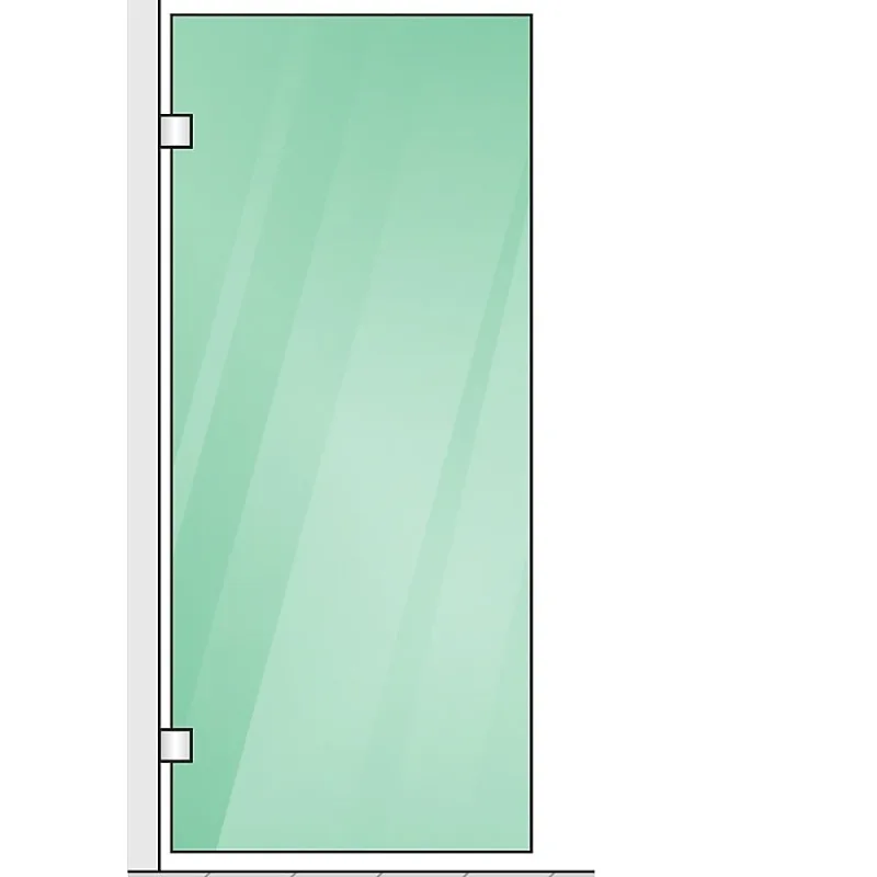 120x100cm Corner Frameless Shower Screen with U-Brackets and Brass Hinges, Square Knob Handle – Gold