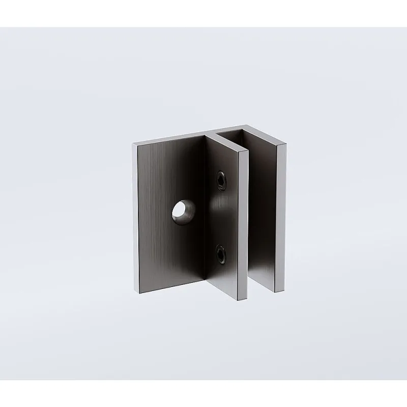 110x70cm Corner Frameless Shower Screen with F-Brackets and Brass Hinges, Round Knob Handle – Gunmetal