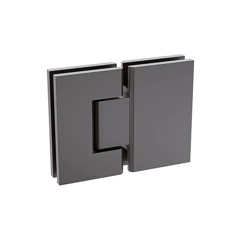110x70cm Corner Frameless Shower Screen with F-Brackets and Brass Hinges, Round Knob Handle – Gunmetal