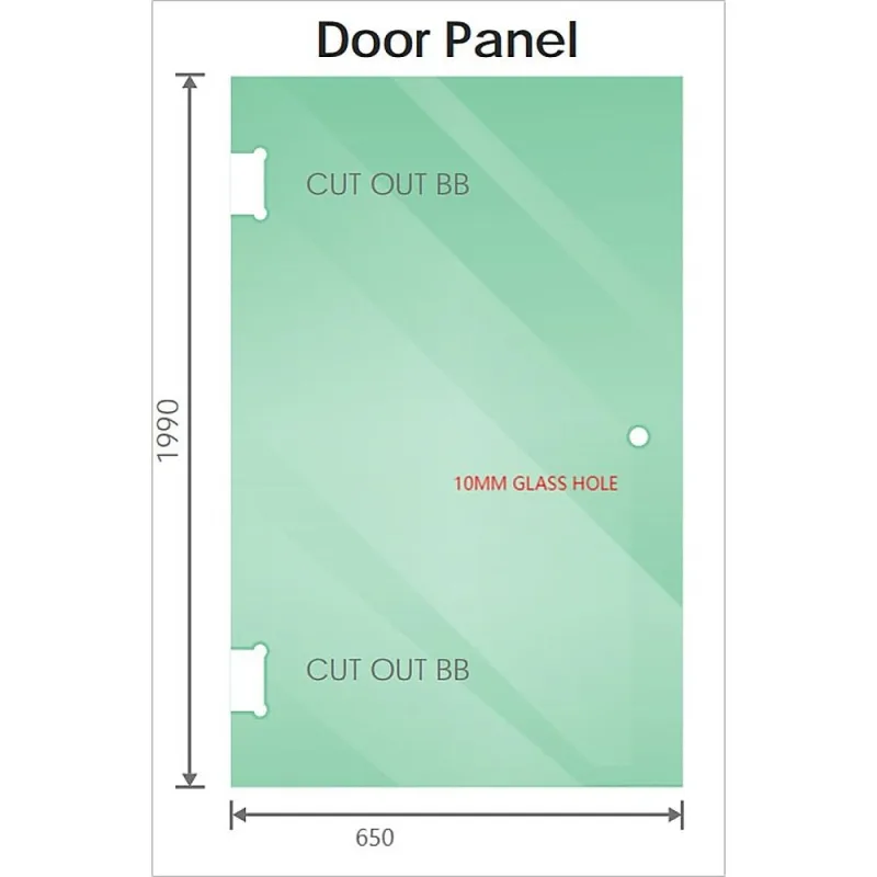 110x80cm Corner Frameless Shower Screen with Wall Channel and Floor Channel Brackets, Stainless Steel Hinges & Square Double Pull Handle – Gold