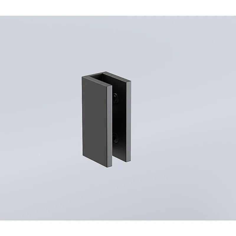 120x120cm Double Door Corner Shower Screen U-Brackets, Brass Hinges & Square Double Pull Handle – Black