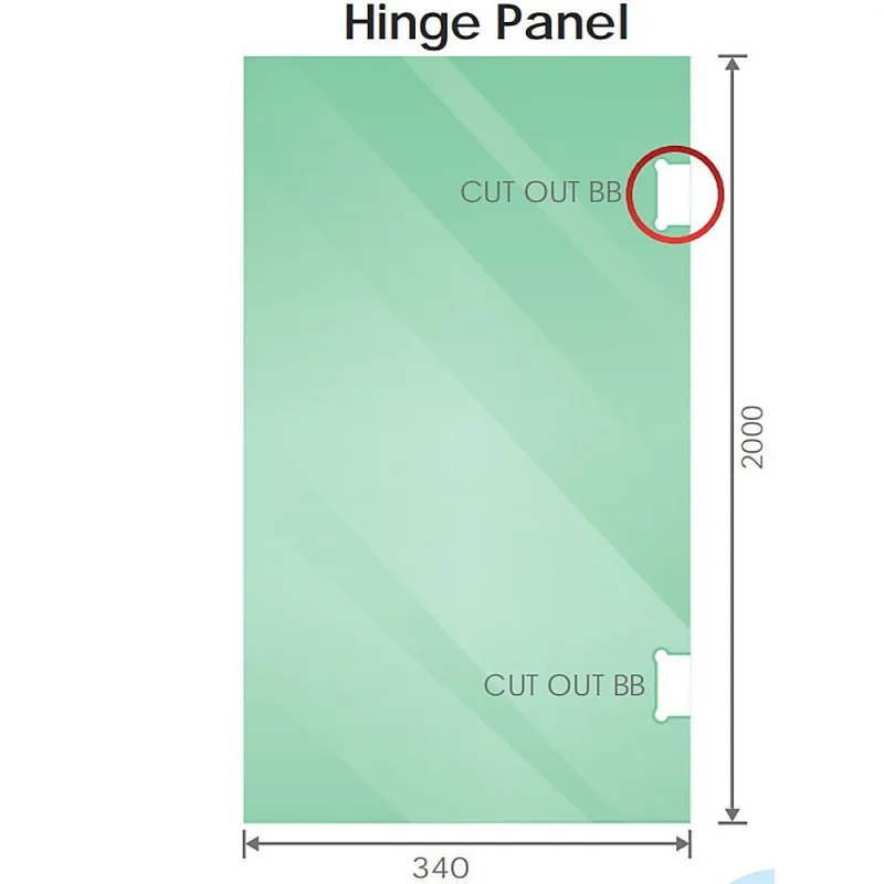 100x120cm Double Door Corner Shower Screen U-Brackets, Brass Hinges & Square Double Pull Handle – Black