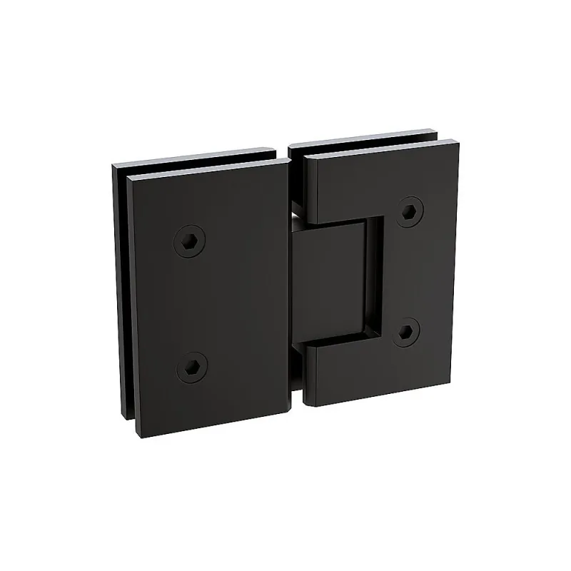 100x120cm Double Door Corner Shower Screen – Channels with Brass Hinges, Square Double Pull Handles – Black