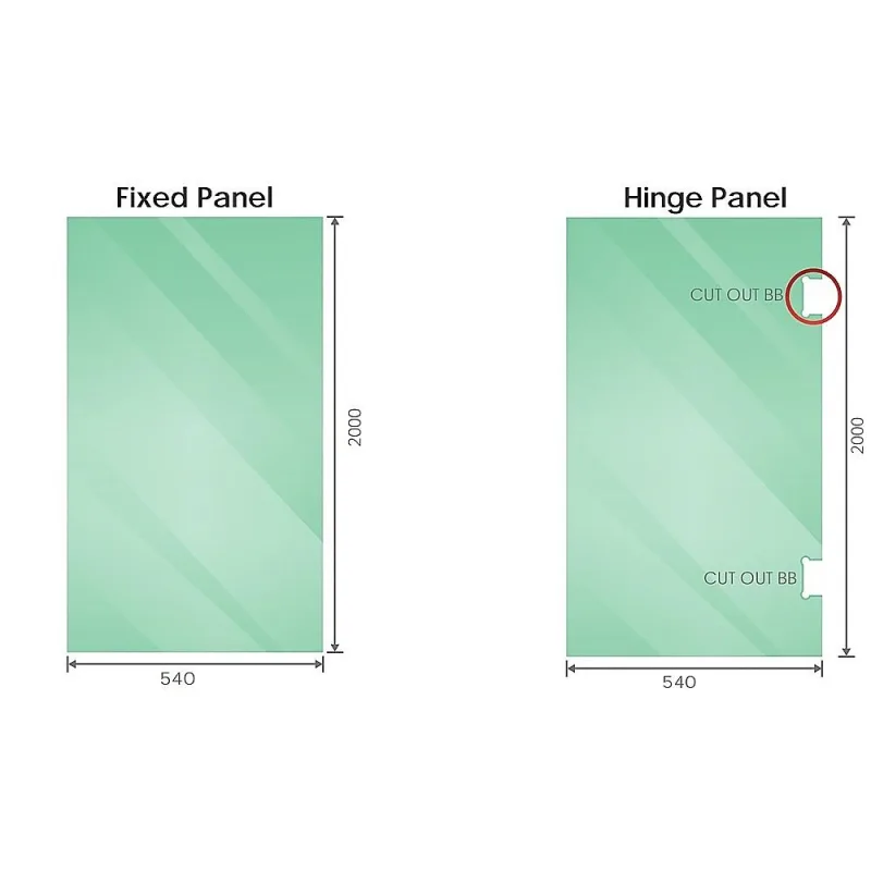 100cm Frameless Diamond Shower Screen U-Brackets, Brass Hinges & Square Knob Handle – Chrome