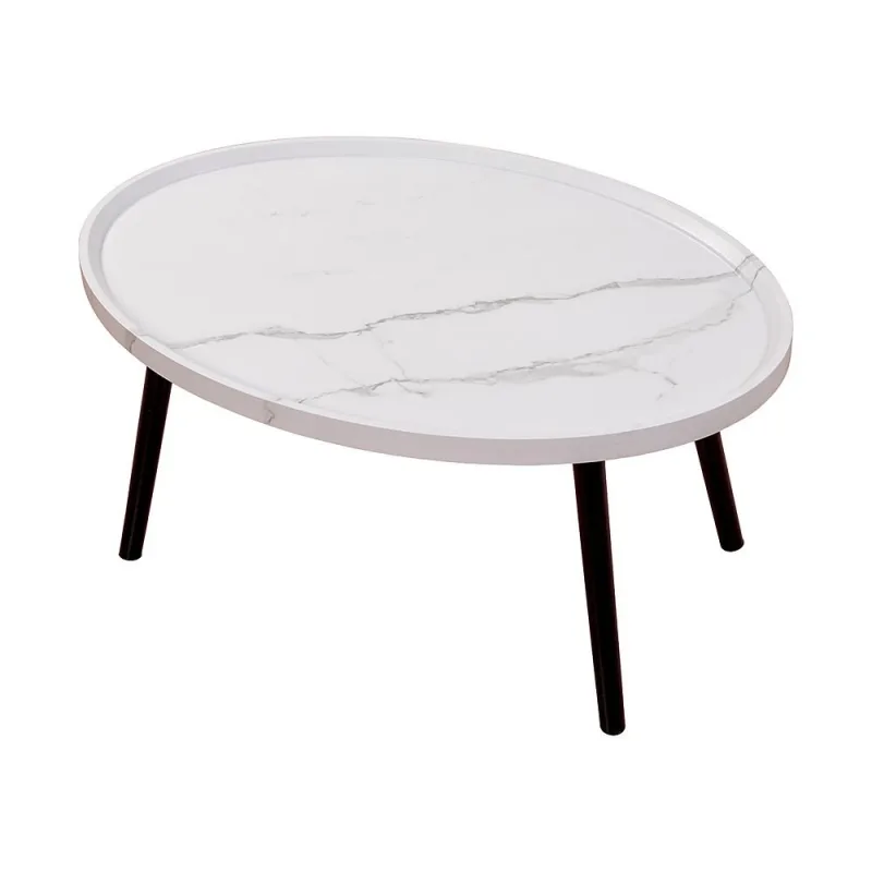 Oval Coffee Table Mid Century Modern Minimalist Display
