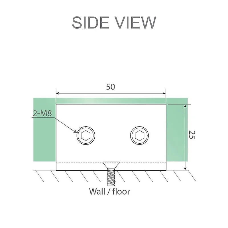 110cm Frameless Wall-to-Wall Shower Screen with Brackets & Brass Hinges – U-Brackets – Gold
