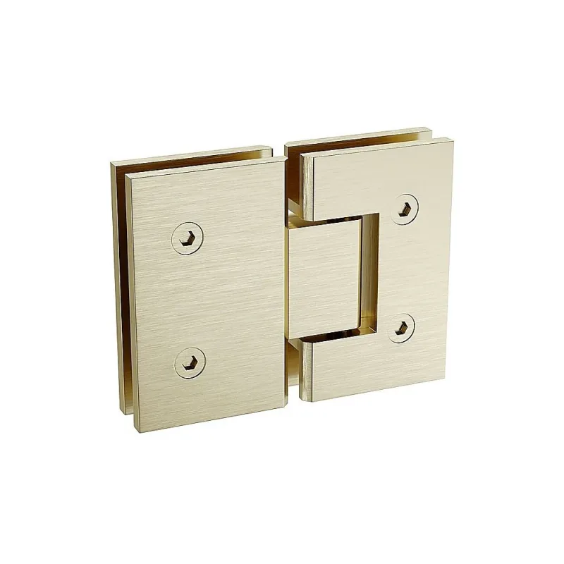 120x90cm Corner Frameless Shower Screen Wall Channel with Brass Hinges for Elegant Bathrooms – Gold