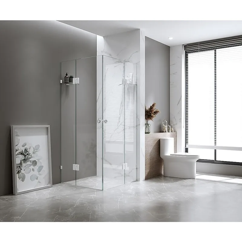 110x110cm Double Door Corner Shower U-Brackets with SS Hinges for Contemporary Bathrooms – Gunmetal