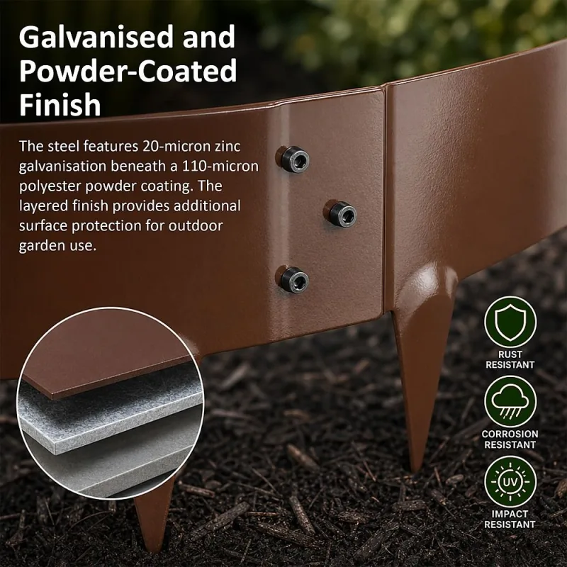 60cm Steel Garden Tree Ring with Spikes – Heavy-Duty Root Barrier & Edging