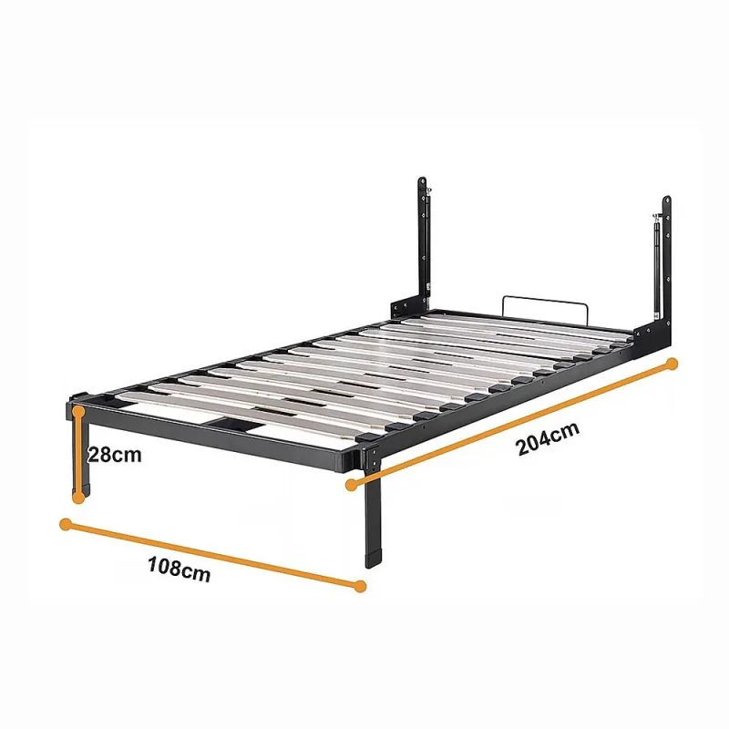 King-single DIY Wall Bed Hardware Kit with Silver handle – Frame & Mechanism for Custom Build