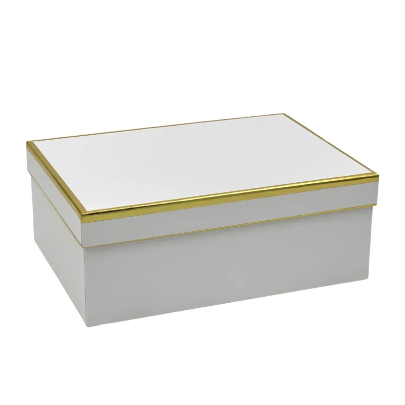 Bulk 2 Deluxe Foiled Rim Gift Box set18 43x34x16cm – White