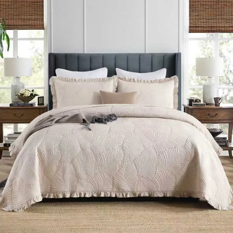 100% Cotton Embossed Ivory Haven Coverlet Bedspread Set 100% Cotton Embossed Ivory Haven Coverlet Bedspread Set