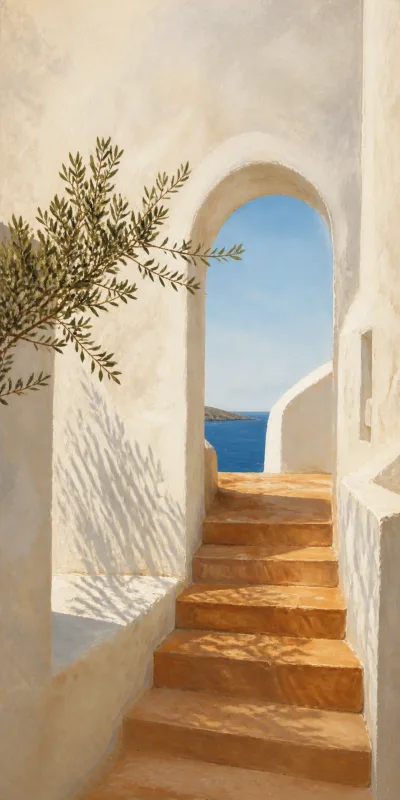 Sunlit Passage Stretched Canvas Wall Art – Portrait – Portrait – 60W x 120H cm