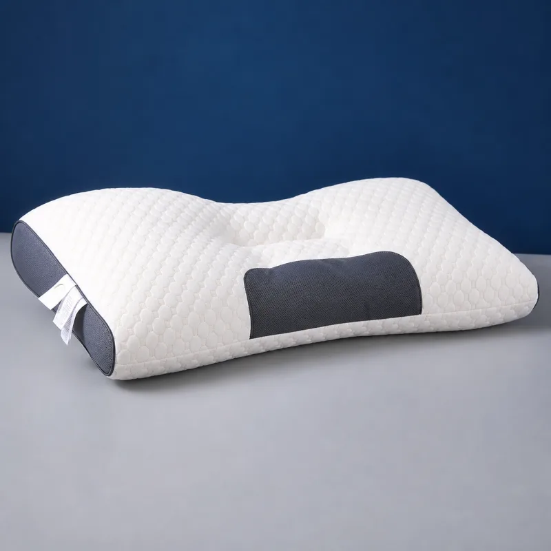 2 Pcs Neck Support Pillow – 48 x 74 cm Polyester Fibre, 10 cm Loft, 3D Knitted Honeycomb Texture, Shape Retaining Comfort for Home Sleep