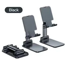 Adjustable Desktop Phone Stand with Height Extension and Foldable Design for Online Classes and Streaming Comfortable Hands-Free Solution for Local Users – Black