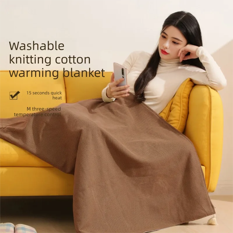 USB Heated Blanket Poncho – Rechargeable Electric Warming Shawl with Fast Heating and Multi Use Design – Red