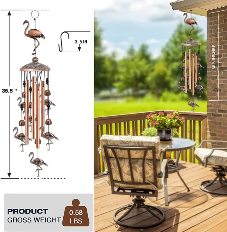 Elephant Retro Metal Wind Chime – Large Hanging Bell Ornament for Balcony Garden Courtyard Decoration
