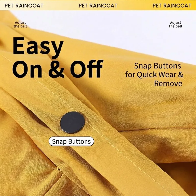 Purple Waterproof Full Body Dog Raincoat with Adjustable Hood & Waist, Easy Snap Closure and Hidden Leash Opening – Lightweight Four-Leg Reflective Pet Rain Suit for Small Medium Large Dogs, M Size