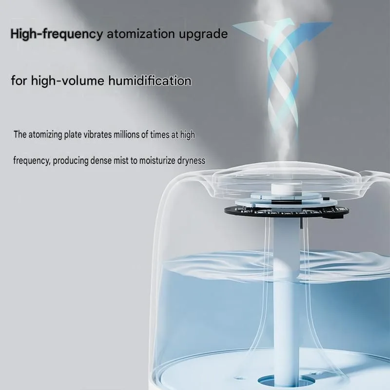 650ML USB Mini Humidifier with Aromatherapy Function, Cool Mist Air Humidifier for Bedroom, Home Office, Quiet Large Mist Output Diffuser with Night Light – White