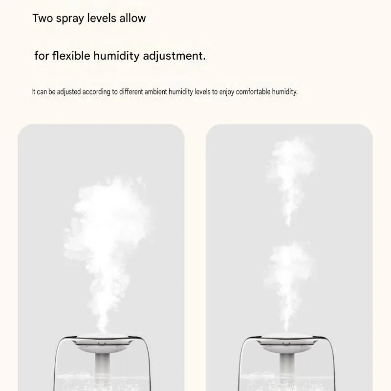650ML USB Mini Humidifier with Aromatherapy Function, Cool Mist Air Humidifier for Bedroom, Home Office, Quiet Large Mist Output Diffuser with Night Light – White