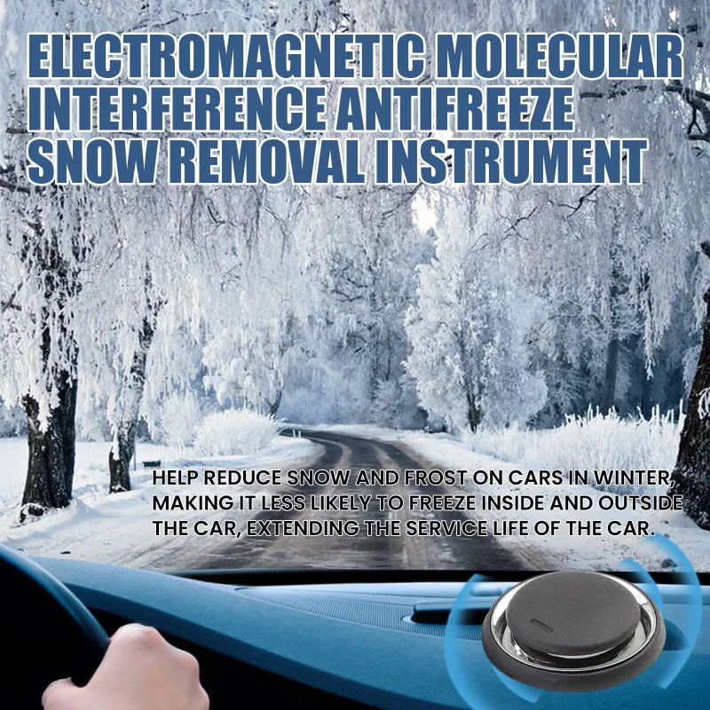 Electromagnetic Car Ice Remover – Solar Powered Molecular Interference De-icer for Windshield Frost and Snow Prevention, Compact Portable Dashboard Gadget for Winter Driving Safety