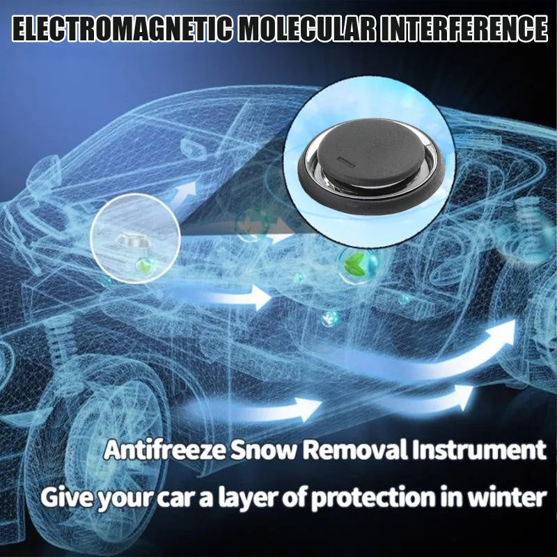 Electromagnetic Car Ice Remover – Solar Powered Molecular Interference De-icer for Windshield Frost and Snow Prevention, Compact Portable Dashboard Gadget for Winter Driving Safety