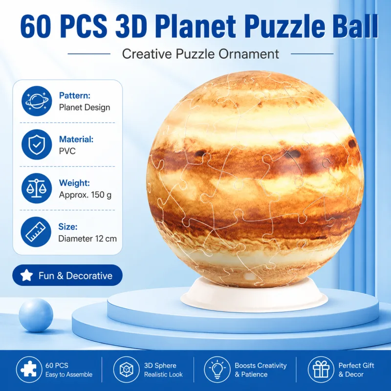 60 Piece 3D Jupiter Puzzle Ball - PVC Sphere Model , Educational Space Toy and Desktop Decor for Student 60 Piece 3D Jupiter Puzzle Ball - PVC Sphere Model , Educational Space Toy and Desktop Decor for Student