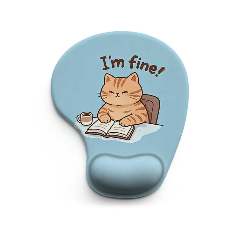 Ergonomic Gel Wrist Support Mouse Pad Cat reading pattern (I'm fine!) Soft Silicone Wrist Rest Desk Accessory for Office Home Gaming Comfortable Non Slip Ergonomic Computer Use Ergonomic Gel Wrist Support Mouse Pad Cat reading pattern (I'm fine!) Soft Silicone Wrist Rest Desk Accessory for Office Home Gaming Comfortable Non Slip Ergonomic Computer Use