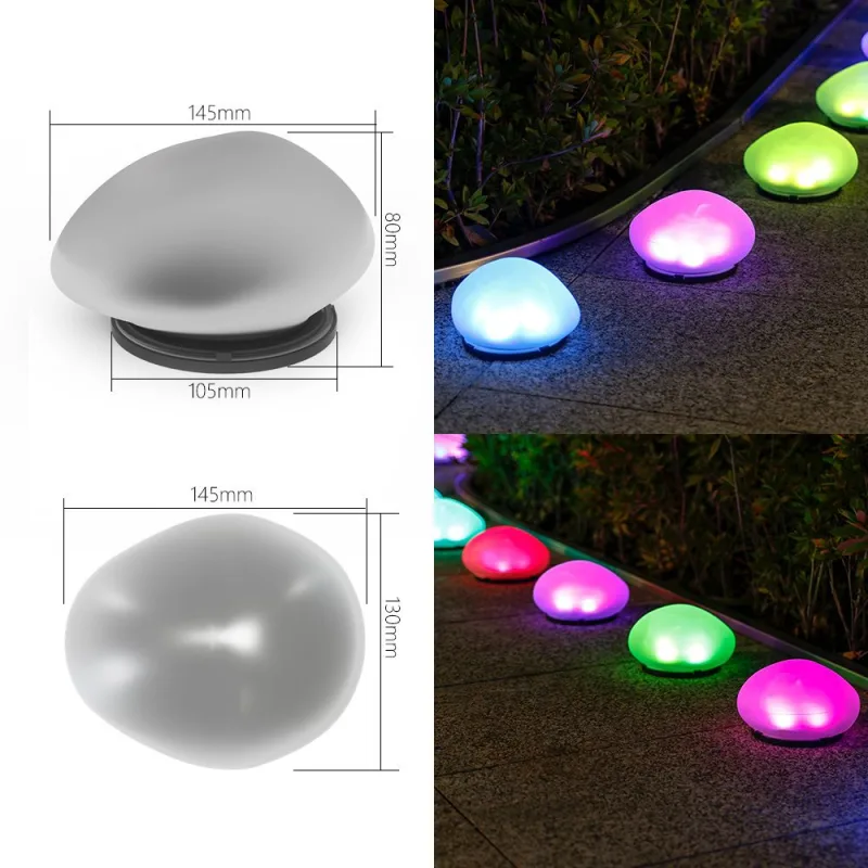 Light – Outdoor LED Rock Lamp with Solar Panel, Waterproof Landscape Lighting – Colored light