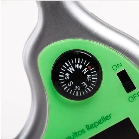 Solar Powered Eco-Friendly Ultrasonic Mosquito Repeller – Portable Pest Deterrent with Compass and Carabiner Clip