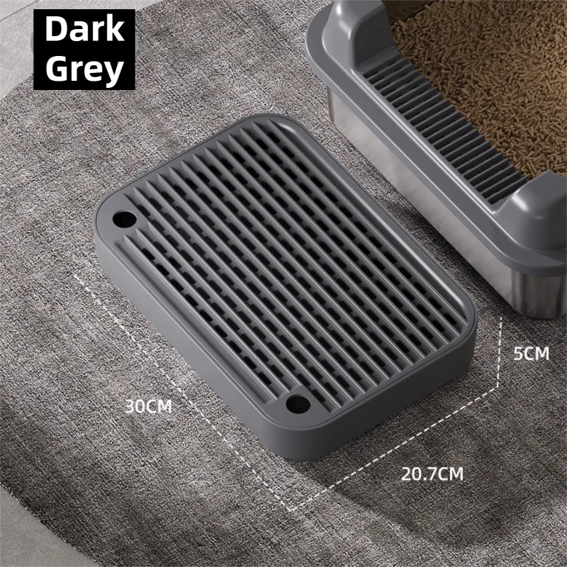 Light Grey Cat Litter Trapper Step Pedal Mat – DetachableDual Layer Litter Catcher Ramp, Style 1 – dark grey style01