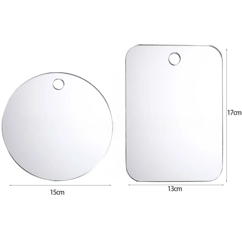 Fog Free Shower Shaving Mirror Set with Suction Cup & Razor Holder – Unbreakable Portable Traveling – 15cm x 15cm Round Mirror with Round Anti-Fog Films