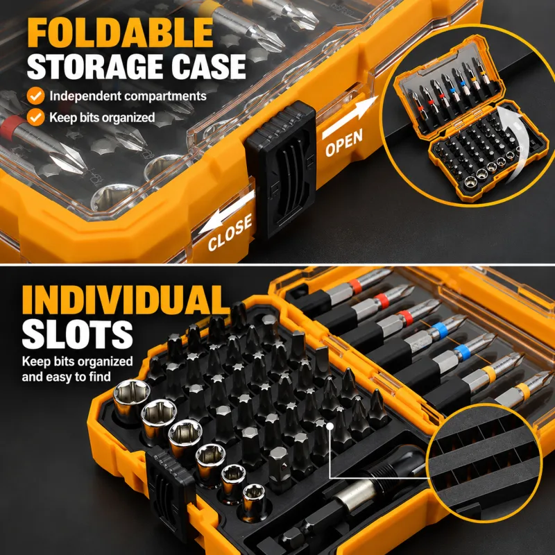 50-Piece Precision Screwdriver & Bit Set – Multi Purpose Rainbow Magic Box Household Tool Kit with Dedicated Storage Box