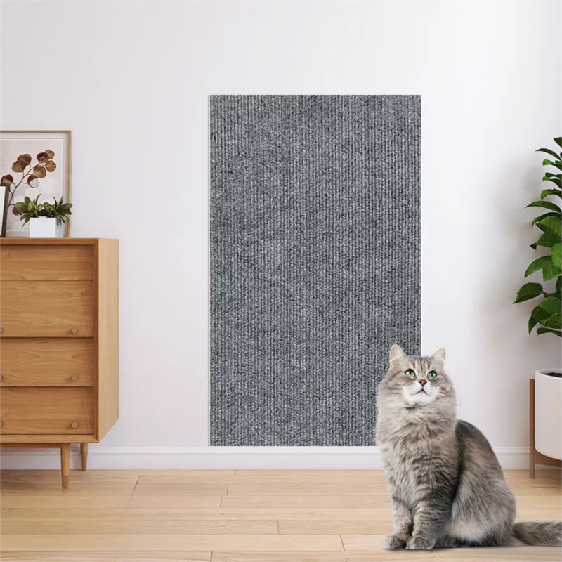 Self-Adhesive Cuttable Cat Scratching Mat - Durable Wall Climber / Floor Nest Pad / Furniture Protector for Cats & Dogs
