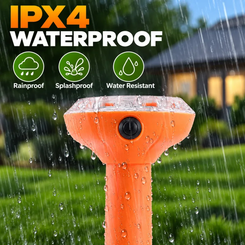 2 Pack Solar Powered Waterproof Snake & Rodent Repeller – Vibration Wave Mole Gopher Deterrent with Buzzer and Ground Stake for Garden Yard Lawn Farm – Green