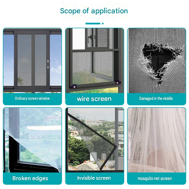 3-pack Self-Adhesive Window Screen Repair Patch – 10cm Wide DIY Flyscreen Mesh Tape, Mosquito Netting Mending Roll, Insect Screen Fix Roll 5m