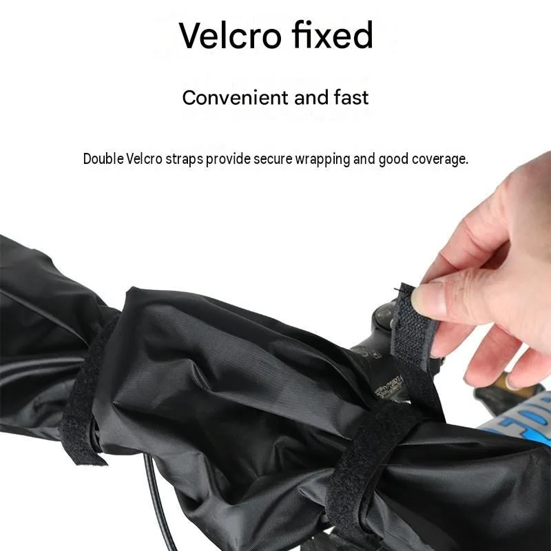 Universal Bicycle Rain Protection Kit – Rollable Black TPE Mudguards & Black Waterproof Handlebar Cover Set for Mountain and Commuter Bikes