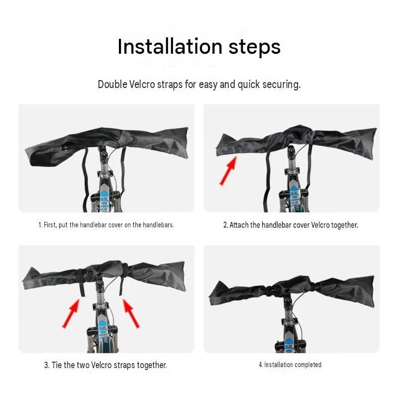 Universal Bicycle Rain Protection Kit – Rollable Black TPE Mudguards & Black Waterproof Handlebar Cover Set for Mountain and Commuter Bikes
