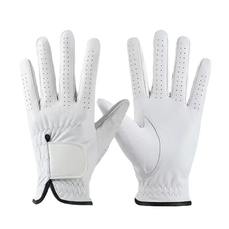 Size – Breathable Anti-Slip Golf Glove with Adjustable Wrist Strap for Golf Training and Outdoor Games – White, M