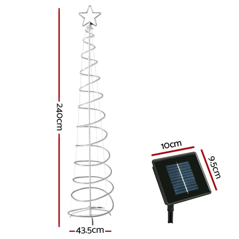 2.4M Christmas Tree LED Solar Motif Lights Jingle Jollys